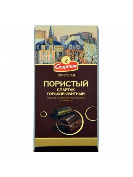Шоколад Спартак пористый Горький Элит 75г*16 пенал Спартак Шоколад Спартак пористый Горький Элит 75г*16 пенал Спартак